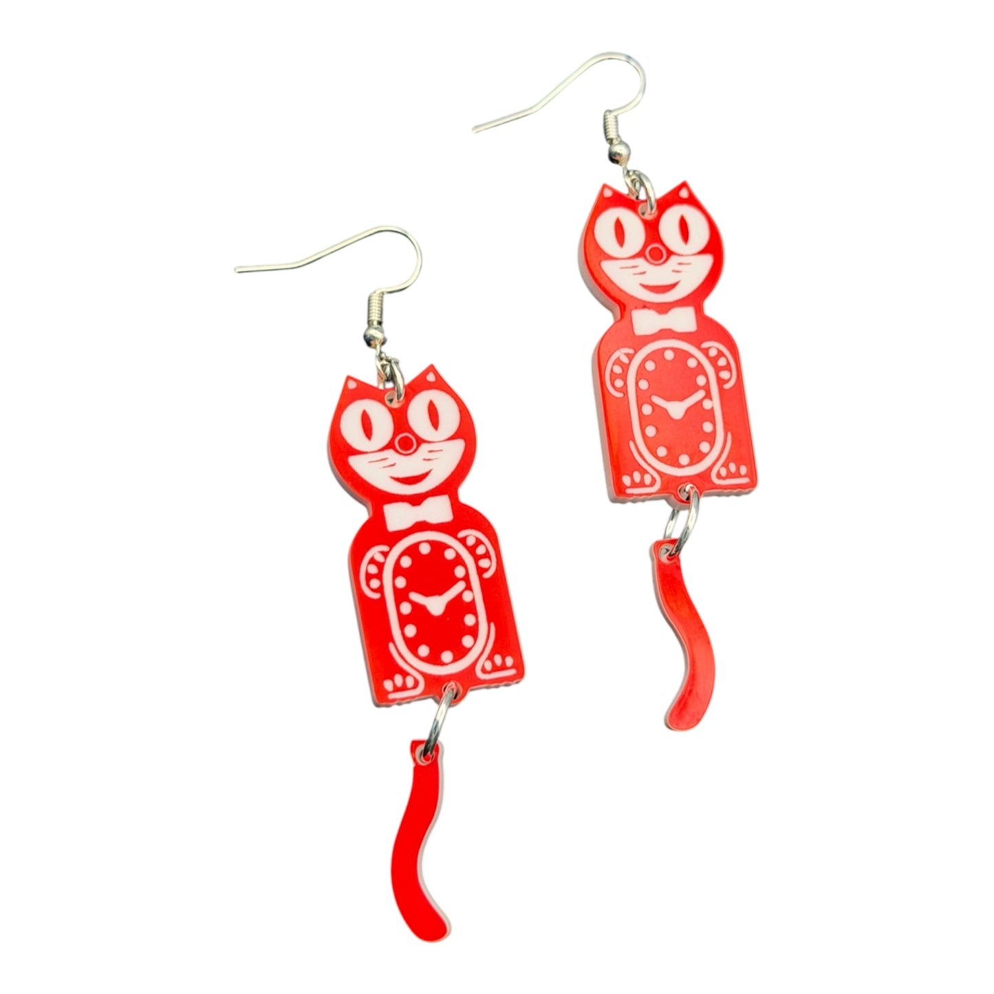 Retro Cat Clock Earrings