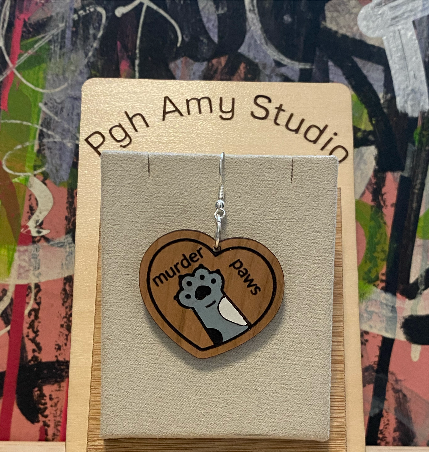 Murder Paw Cat Earrings
