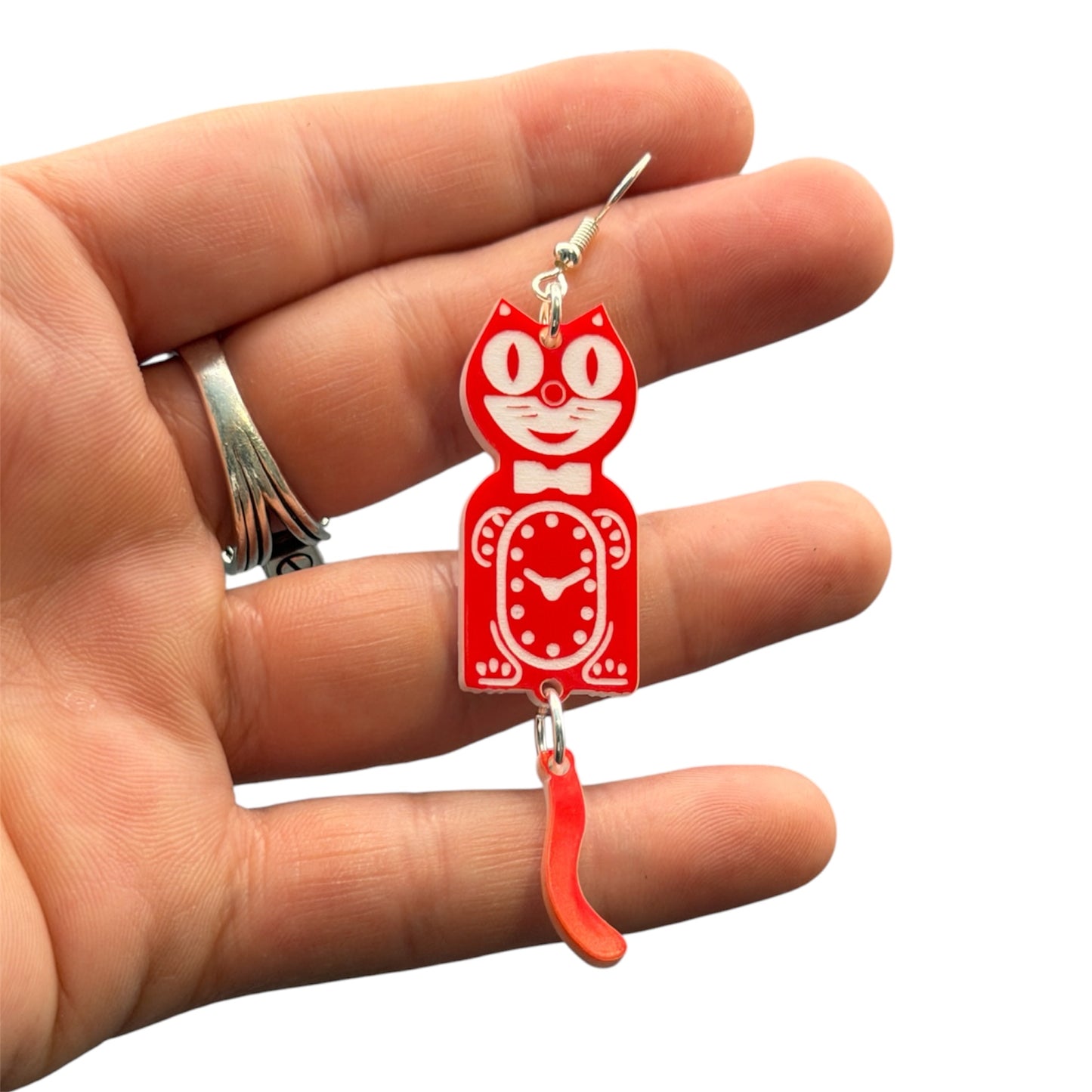 Retro Cat Clock Earrings