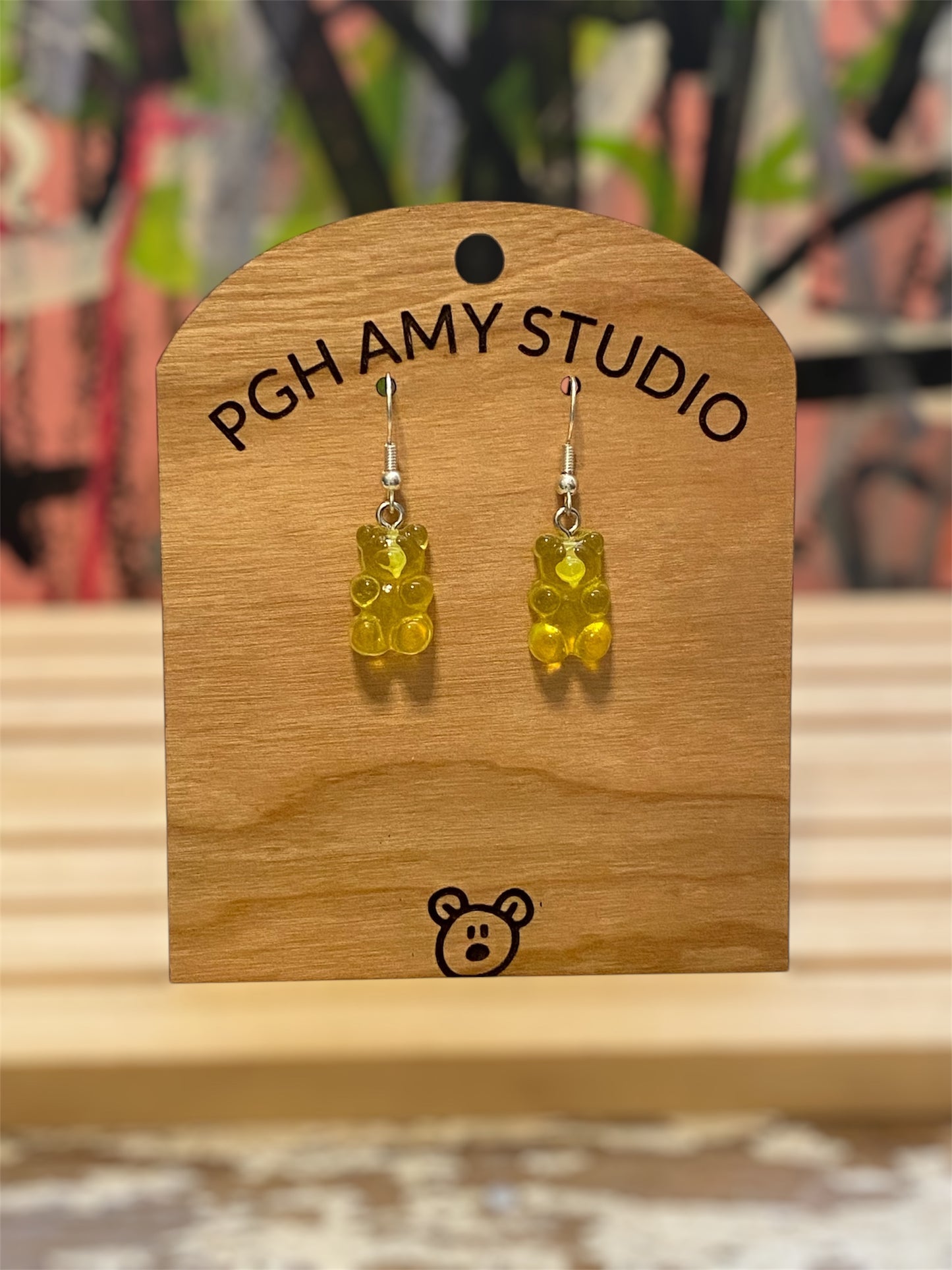 Candy Bear Earrings (yellow)