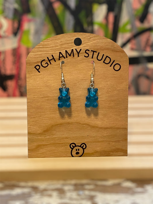 Candy Bear Earrings (blue)