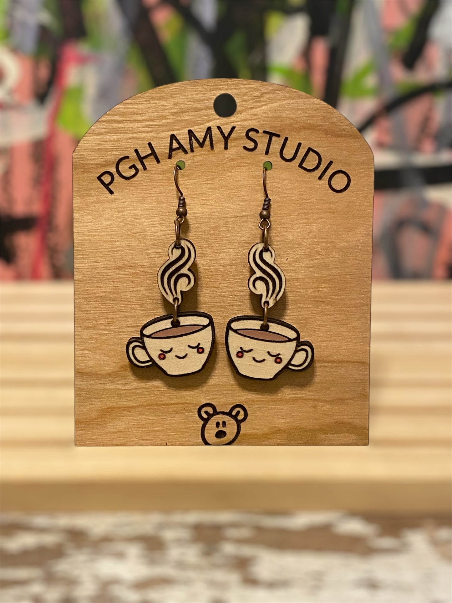 Tea, Coffee or Latte Earrings (basswood)