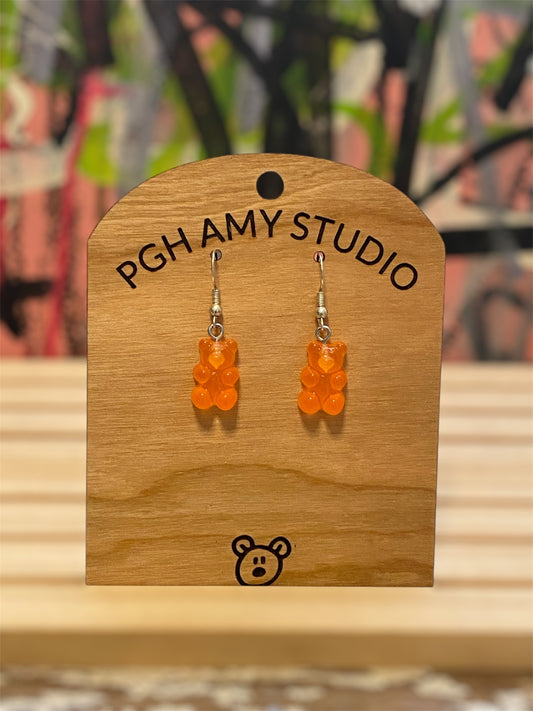 Candy Bear Earrings (orange)