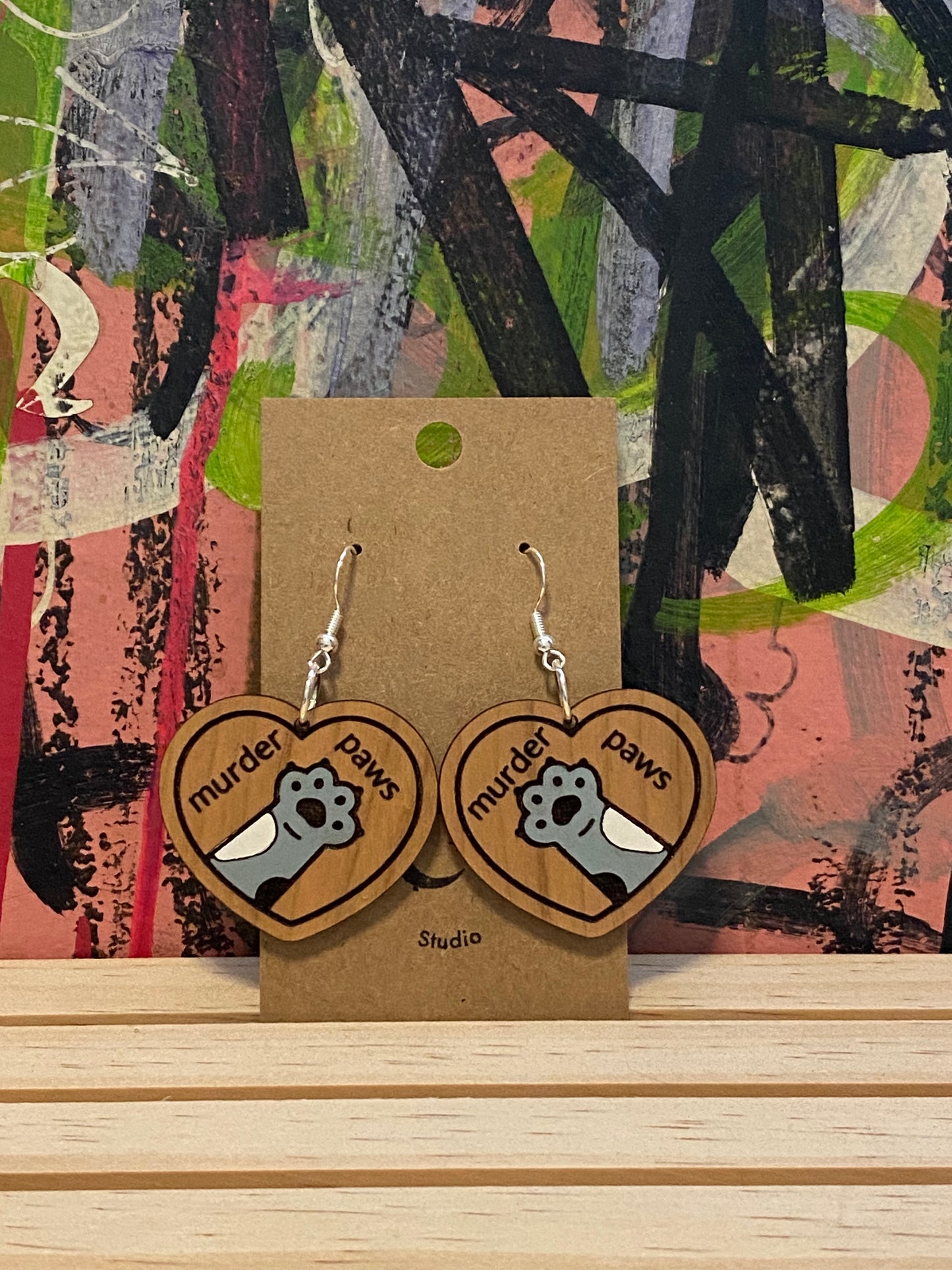 Murder Paw Cat Earrings